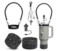 Accessoires de tasse Stanley, pour ensemble d'accessoires de tasse Stanley, comprend des couvercles de paille de 1 cm, une sangle de poignée de bouteille d'eau, des breloques Stanley et des bottes en
