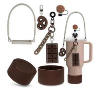 Accessoires de tasse Stanley, pour ensemble d'accessoires de tasse Stanley, comprend des couvercles de paille de 1 cm, une sangle de poignée de bouteille d'eau, des breloques Stanley et des bottes en