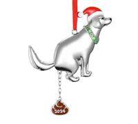 Accessoires de vacances d'hiver - Ornement amusant de chien amusant en métal, design peu encombrant, décoration de Noël amusante et réutilisable