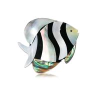 Accessoires de vêtements européens et américains polyvalents, broche poisson tropical, coquille d'ormeau naturel, poitrine fleur