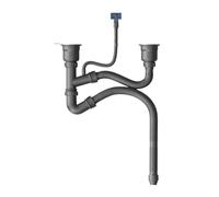 Accessoires De Vidange For Évier De Cuisine En Acier Inoxydable 304 De 114 Mm, Ensemble De Tuyaux Anti-obstruction En Forme De U Avec Filtre Inclus, For Éviers À Un Ou Deux Bacs.(Double Bowl)