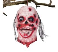 Accessoires de visage d'Halloween, accessoire d'Halloween pour visage coupé | Décoration en latex, visage sanglant avec perruque, accessoires de fête | Accessoire de visage de cadavre de coupe festive