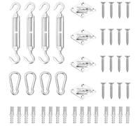 vidaXL Jeu d'accessoires pour voile d'ombrage 310241 – 12 pièces, acier inoxydable