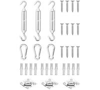 vidaXL Jeu d'accessoires voile d'ombrage 9 pcs – Kit de montage fixation pour store acier inoxydable