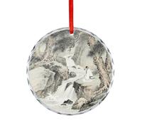Accessoires de voiture avec pendentifs imprimés Listening to The Spring in The Pine Valley pour rétroviseur - Convient pour décorer les arbres de Noël, les bureaux, les cheminées, les intérieurs de