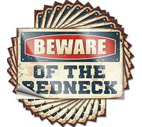 Accessoires de voiture Beware of The Redneck Lot de 10 autocollants amusants pour pare-chocs (6 x 9 cm)