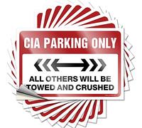 Accessoires de voiture CIA Parking Only Autocollant drôle 10 pièces Autocollant drôle Autocollants de casque dur pour adultes (taille : 6 x 9 cm)