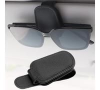 Accessoires de voiture - Clip à lunettes VW - Support de lunettes de soleil pour pare-soleil de voiture - Clip magnétique en cuir pour visière de voiture - Accessoire universel - Clip magnétique (noir