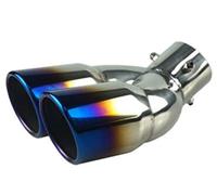 Accessoires De Voiture En Acier Inoxydable Entrée De Voiture Universelle Double-baril Embout D'échappement Arrière Sortie De Silencieux Tuyau Queue