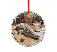 Accessoires de voiture en forme de crocodile pour rétroviseur - Pendentifs imprimés pour décorer les arbres de Noël, les bureaux, les cheminées, les intérieurs de voiture ou partout où vous voulez