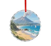 Accessoires de voiture imprimés volcan de Bali pour rétroviseur, convient pour décorer les arbres de Noël, les bureaux, les cheminées, les intérieurs de voiture ou partout où vous voulez décorer