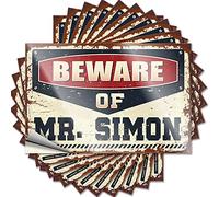 Accessoires de voiture Méfiez-vous de M. Simon autocollant drôle 10 pièces autocollant de voiture boîte à outils autocollants et décalcomanies (taille : 8 x 12 cm)