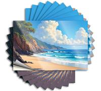 Accessoires de voiture - Paysage côtier serein avec falaises rocheuses, plages de sable - 10 autocollants pour pare-chocs de voiture (6 x 9 cm)