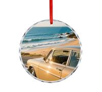 Accessoires de voiture pour berline, bord de mer, autoroute imprimée, convient pour décorer les arbres de Noël, les bureaux, les cheminées, les intérieurs de voiture ou partout où vous voulez décorer