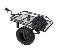 Accessoires de voiture RC, pièces de bricolage 1/10 pièce de voiture RC remorque RC en métal, pièces de remorque RC remorque à godets en métal RC pour SCX10 CC01 D90(black)