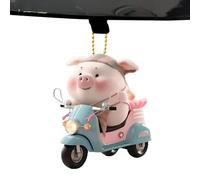 Accessoires de voitures de porc - Adorable Charm d'animaux, 2d Jolie Piggy Decoration | Pendre de rétroviseur arrière, accent d'ornement d'arbre acrylique, mignon dessin animé de décoration de cochon