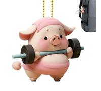 Accessoires de voitures de porc - Adorable Charm d'animaux, 2d Jolie Piggy Decoration | Pendre de rétroviseur arrière, accent d'ornement d'arbre acrylique, mignon dessin animé de décoration de cochon