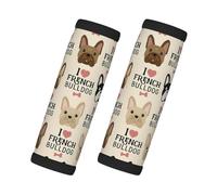 Accessoires de voyage confortables avec inscription « I Love French Bulldog » pour valises