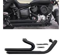 Accessoires d'échappement Double Silencieux D'échappement Pour Moto Pour Y-AMAHA V-Star Dragstar 1100 XVS1100 XVS XVS1100AW Classic(Nero)