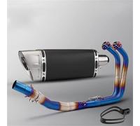 Accessoires d'échappement Silencieux D'échappement Moto Complet Avec Collecteur Central Avant Pour Kawasaki Pour Ninja 400 EX400 Z400 2017 2018 2019 2020 2021 2022 2023 2024(Nero)