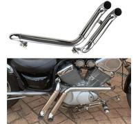 Accessoires d'échappement Silencieux D'échappement Moto En Acier Inoxydable Pour Y-AMAHA Virago 125, XV 250, XV250, XV125, Toutes Saisons(Chrome)