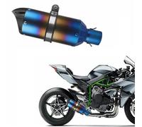 Accessoires d'échappement Silencieux D'échappement Moto Modifié 51 Mm Pour Y-AMAHA YZF R6 R15 R3 MT07 MT09 FZ09, Pour KAWASAKI ZX6R Z800 Z900, Pour Ninja400 Z400(Turquesa)