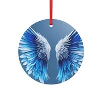 Accessoires décoratifs festifs en aluminium avec motif ailes d'ange - Boules à pendentif double face pour décoration de Noël multi-scènes