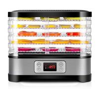Accessoires décoratifs pour la Maison, déshydrateur Alimentaire 5 Plateaux 250 W avec Circulation d'air Chaud à 360°, minuterie 1-72 h, température réglabl