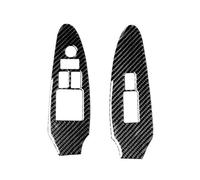 Accessoires Décoration Intérieure Voiture Autocollant Véritable Fibre Carbone Pour Panneau Commande Lève-vitre Pour Nissan 370Z Z34 2009-2022(Black,LHD)