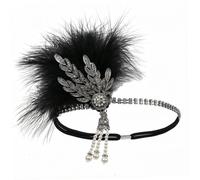 Accessoires des années 1920 pour femmes : bandeau à clapet | Ajustement sécurisé, finition noire élégante, parfait pour les nuits de Harlem, les rassemblements costumés des années 1920.