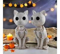 Accessoires d'Halloween Squelette d'animal - Décorations d'Halloween 2024 en résine - Fournitures de fête - Accessoires d'art en os - Décorations d'intérieur pour enfants (blanc, 13,3 x 5,6 cm)