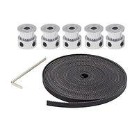 Accessoires d'imprimante 5 pièces GT2 poulie de Distribution 20 Dents 5M GT2-6mm GT2 Courroie de Distribution 10 X M3 vis de réglage clé Allen pour l'industrie des imprimantes 3D, Machines