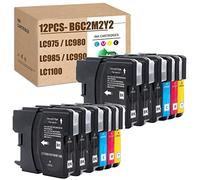 {Accessoires d'imprimante} for Brother LC-980 XL LC980 XL LC1100 XL LC990 XL for DCP-6690CN J715W 535CN J615W, MFC-250C 255CW 257CW 290C 295CN 297C 5490CN (Color : 12pcs(B6C2M2Y2))