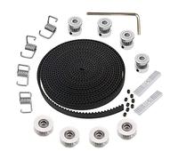 Accessoires d'imprimante Y-Longhair 5Mx6Mm Gt2 Courroie de distribution + 4Pcs 20 Dent 5Mm Diamètre Intérieur Poulie + 4Pcs Tendeur + 4Pcs Tendeur Ressort Torsion + 2Pcs Support De Pince De Vitesse et