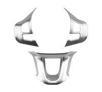 Accessoires D'intérieur Pour Peugeot 2008 208 2014-2018 Voiture Volant Décoration Couverture Garniture Autocollant 3 Pièces/ensemble Intérieure Voiture(Matt silver)
