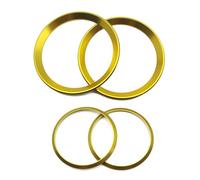 Accessoires D'intérieur Voiture 4 Pièces Pour Alfa Pour Romeo Pour Stelvio Métal Avant Sortie D'air Décoration Anneau Évent Couverture Colorée Voiture Autocollants Accessoires Intérieurs(Gold)