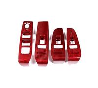 Accessoires d'intérieur voiture Compatible Avec Maserati Pour Grecale 2022 Boutons De Levage De Vitre En Fibre Carbone Véritable Cadre Autocollants De Garniture De Panneau Commande En Verre De Voiture