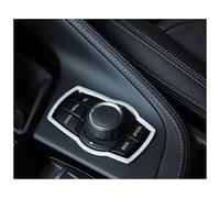 Accessoires D'intérieur Voiture Pour BMW X1 F48 2016-2020, Panneau Boutons Multimédia Console Voiture En Acier Inoxydable Cadre Garniture Couverture Circulaire Intérieurs Voiture(Argent)