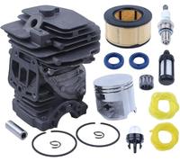 Accessoires d'outils Kit de piston cylindrique 44 mm pour tronçonneuse Stihl MS251 compatible, cylindre, piston, broche, anneau, bague de blocage, filtre à air, joint d'huile, bougie d'allumage, boule
