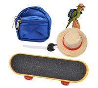 Accessoires Dragon Barbu - 3 Pièces Sac À Dos Lézard Chapeau Mini Skateboard | Ensemble De Jeu Pour Petits Animaux, Reptiles, Hamsters, Perroquets, Tortues, Lézards, Enrichissement Interactif Amusant,