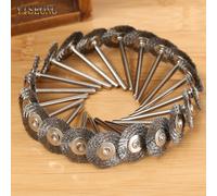 Accessoires Dremel, brosse rotative en acier de 22mm, brosses à roue métallique Dremel pour meuleuse, outil rotatif pour Mini perceuse de polissage 10 pièces