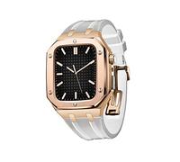 Accessoires du kit de modification 44/45 mm, bracelet en silicone de remplacement compatible avec le boîtier en or rose de la série IWatch SE/4/5/6/7