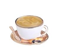 Accessoires Du VêTement Broche en forme de disque en forme de cuillère for tasse à café mignonne, bijoux for hommes et femmes, badge for vêtements(White)