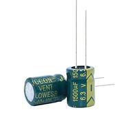 Accessoires électroniques Condensateur électrolytique en aluminium haute fréquence et basse résistance, 10 pièces, 6,3v, 1500uf, 1500uf, 6,3v, Volume: 10x13 Appareils électroniques