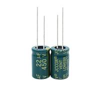 Accessoires électroniques Condensateurs 10 pièces 450V 22UF 13*21mm Condensateur électrolytique en aluminium à faible ESR 22 uf 450 V Condensateurs électriques Haute fréquence 20% Appareils électroniq