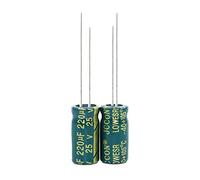 Accessoires électroniques Condensateurs 50pcs 25V 220UF 8 * 12 mm Condensateur électrolytique en aluminium à faible ESR 220 uf 25 V Condensateurs électriques Haute fréquence 20% Appareils électronique
