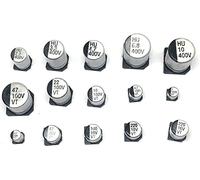 Accessoires électroniques Kit de condensateur 130 PCS/LOT 1 uF-220 uF condensateur électrolytique en aluminium SMD Kit assorti, 13 valeurs * 10 pièces = 130 pièces Kit d'échantillons condensateurs App