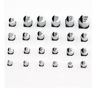Accessoires électroniques Kit de condensateur 20 pièces SMD 50V 35V 25V 16V 10V 1UF 3.3UF 4.7UF 10UF 22UF 33UF 47UF 100UF 220UF 330UF 470UF 1000UF Condensateurs électrolytiques en aluminium Appareils