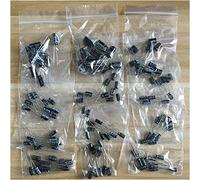 Accessoires électroniques Kit de condensateurs d'accessoires électroniques 120pcs = 12 valeurs * 10pcs 0.22UF-470UF Kit d'assortiment de condensateurs électrolytiques en aluminium Set Pack condensateu