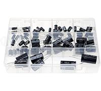 Accessoires électroniques Kit de condensateurs d'accessoires électroniques 78 pièces 11 valeurs 1 uF -100 uF 400 V condensateurs électrolytiques en aluminium haute tension Kit d'assortiment de condens